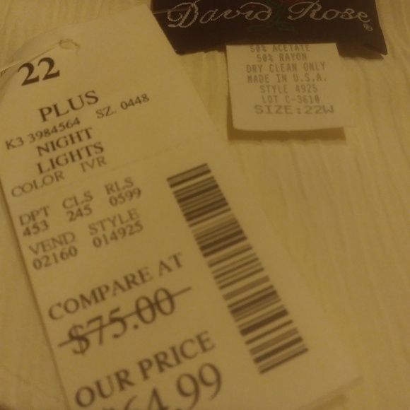 DAVID ROSE CRINKLED 2-N-1 Embroidery DRESS TOP - Picture 5 of 8